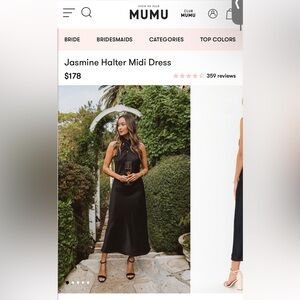 Show Me Your MuMu Black Jasmine Halter Midi Dress